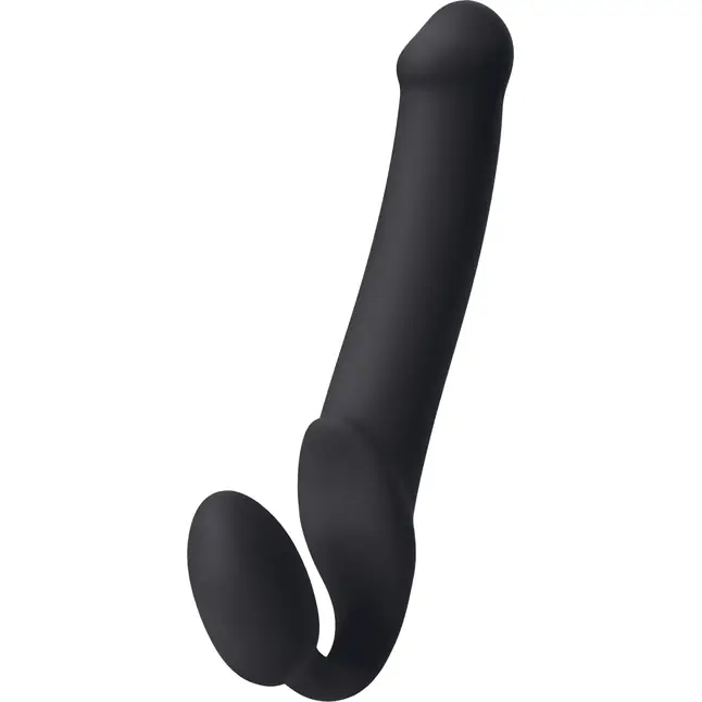 Черный безремневой страпон Silicone Bendable Strap-On XL
