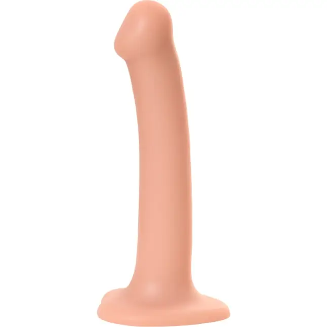 Телесный фаллос на присоске Silicone Bendable Dildo M - 18 см. Фотография 2.