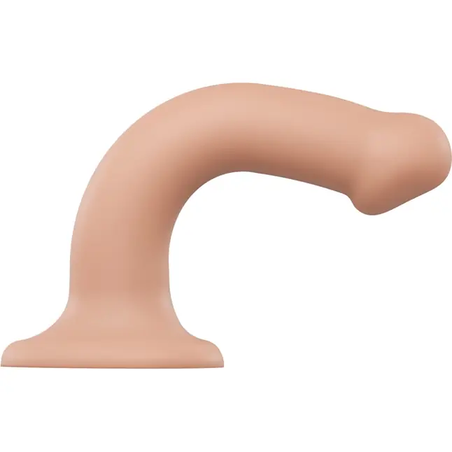 Телесный фаллос на присоске Silicone Bendable Dildo M - 18 см. Фотография 5.