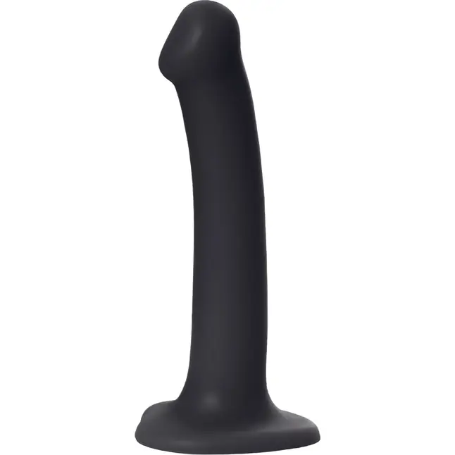 Черный фаллос на присоске Silicone Bendable Dildo M - 18 см. Фотография 2.