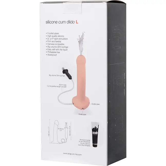 Телесный фаллос с имитацией эякуляции Silicon Cum Dildo L - 19,6 см. Фотография 11.