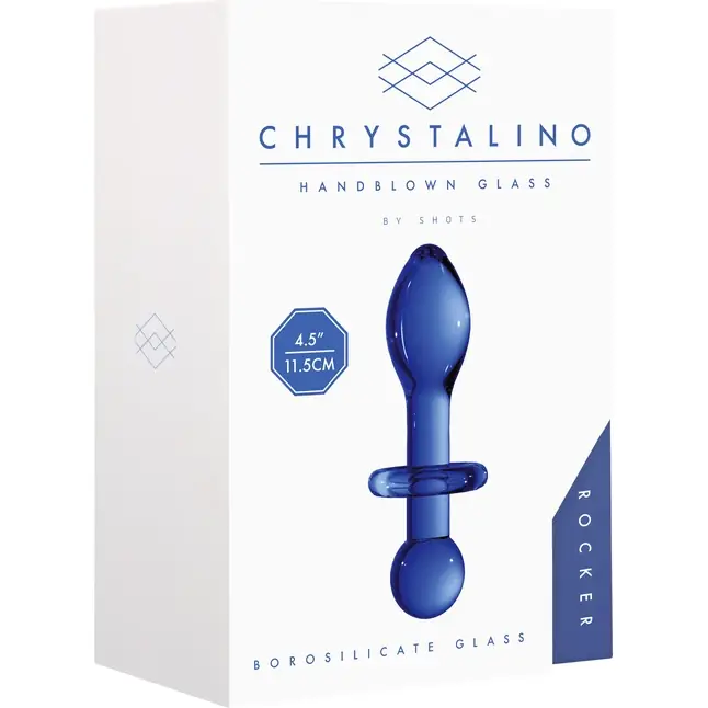 Синяя анальная пробка Chrystalino Rocker - 11,8 см - Chrystalino. Фотография 9.