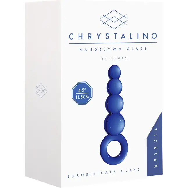 Синяя анальная пробка Chrystalino Tickler - 12 см - Chrystalino. Фотография 7.