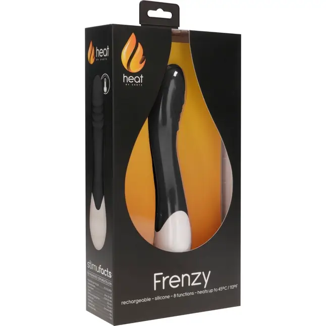 Черный вибратор Frenzy с функцией нагрева - 20,8 см - Heat. Фотография 5.