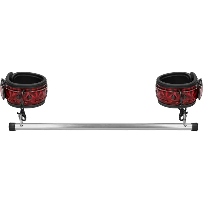 Красно-черные поножи с фиксатором Luxury Spreader Bar - Ouch!