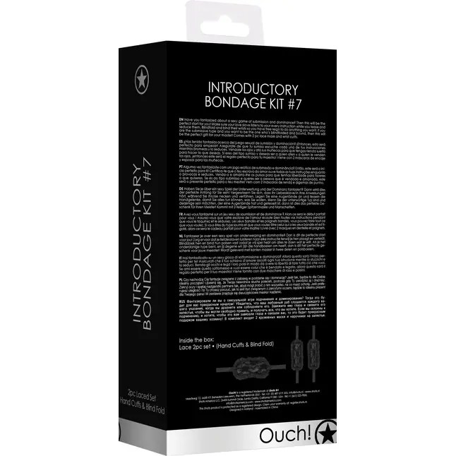 Черный игровой набор Introductory Bondage Kit №7 - Ouch!. Фотография 4.