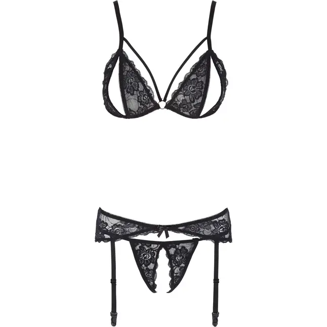 Сексуальный кружевной комплект с разрезами - Cottelli Collection. Фотография 3.