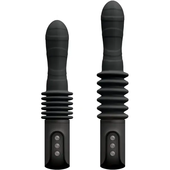 Черный вибромассажер с поступательным движением Deep Stroker - 29,2 см - Renegade