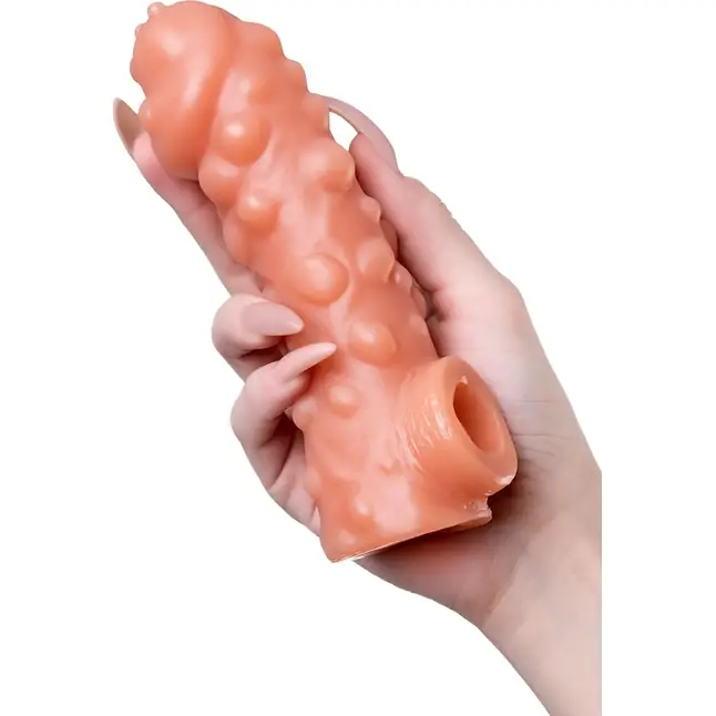 Насадка на фаллос с крупными бугорками Cock Sleeve 003 Size L - 17,6 см. Фотография 6.