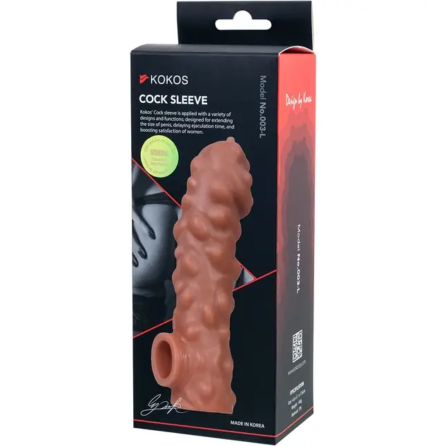 Насадка на фаллос с крупными бугорками Cock Sleeve 003 Size L - 17,6 см. Фотография 7.