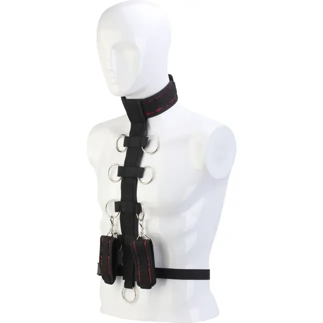 Черный шейный воротник и манжеты на запястья COLLAR BODY RESTRAINT - Blaze. Фотография 2.