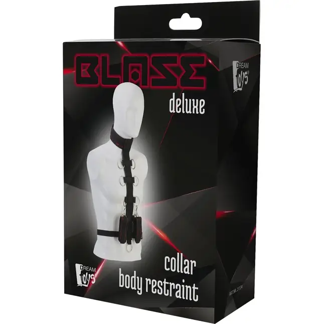Черный шейный воротник и манжеты на запястья COLLAR BODY RESTRAINT - Blaze. Фотография 3.