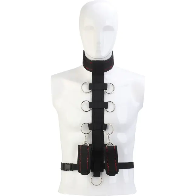 Черный шейный воротник и манжеты на запястья COLLAR BODY RESTRAINT - Blaze