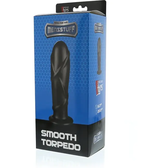 Черный анальный фаллоимитатор SMOOTH TORPEDO - 20 см - MenzStuff. Фотография 2.