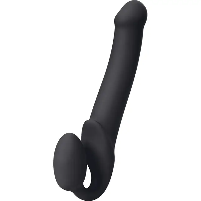 Черный безремневой страпон Silicone Bendable Strap-On L