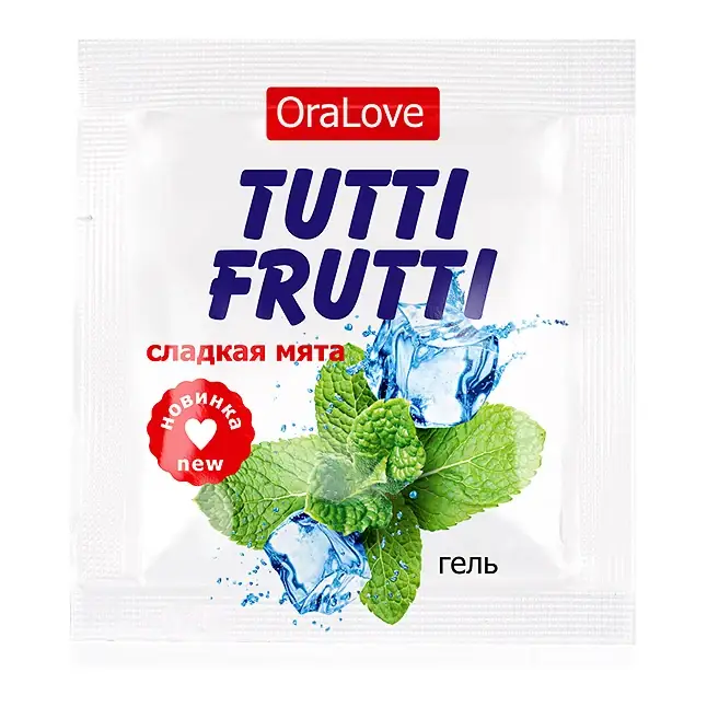 Саше гель-смазки Tutti-frutti со вкусом мяты - 4 гр - Одноразовая упаковка
