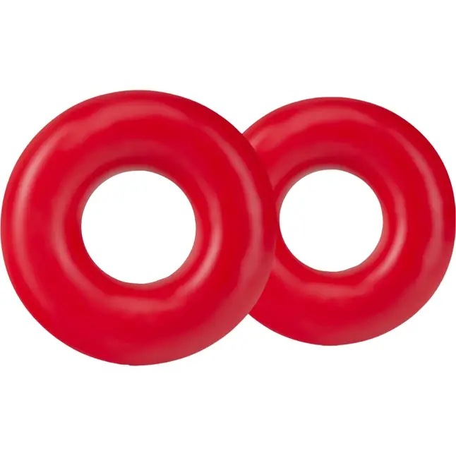 Набор из 2 красных эрекционных колец DONUT RINGS OVERSIZED - Stay Hard