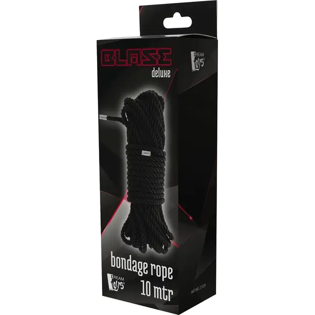 Черная веревка для бондажа BONDAGE ROPE - 10 м - Blaze. Фотография 2.