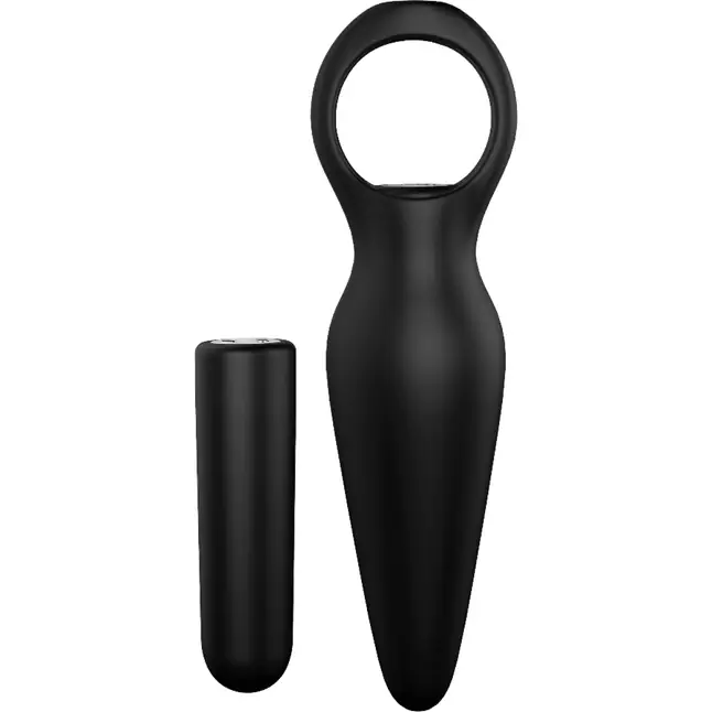 Черная анальная вибровтулка TAPERED PLUG - 10 см - Cheeky Love