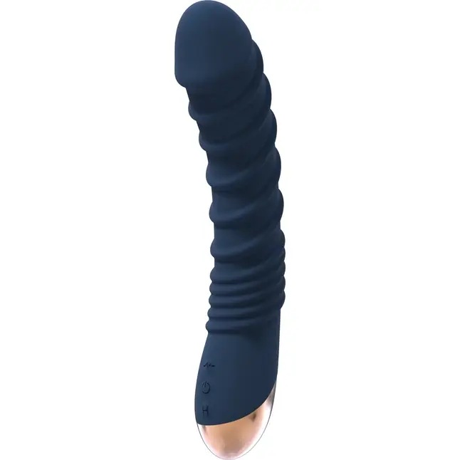 Синий вибромассажер AEOLUS - 21 см - Goddess Collection