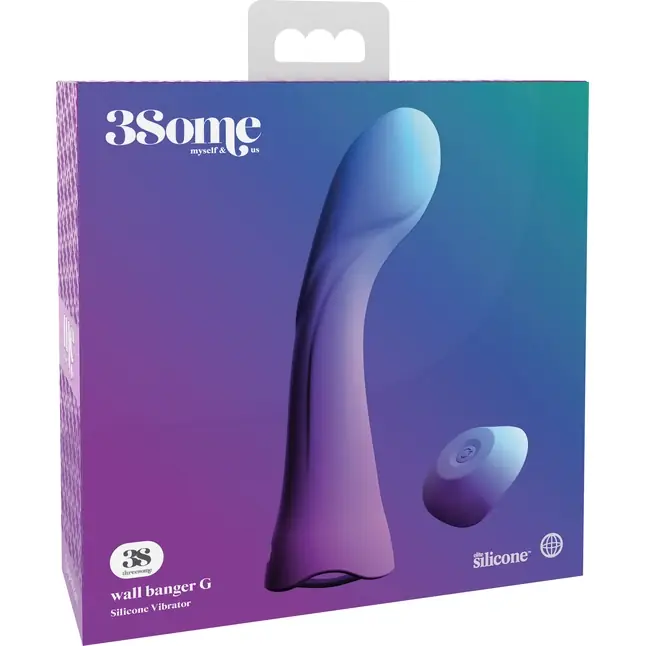 Фиолетовый вибромассажер Wall Banger G - 19,3 см - 3Some. Фотография 16.