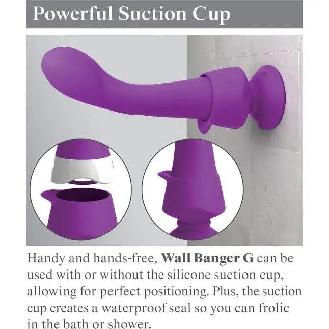 Фиолетовый вибромассажер Wall Banger G - 19,3 см - 3Some. Фотография 7.