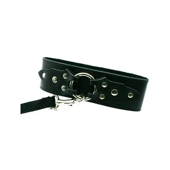 Ошейник Chrome Collection с серебристыми клёпками - BDSM accessories