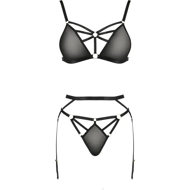Эффектный комплект белья Meggy с поясом для чулок - Devil Collection. Фотография 3.