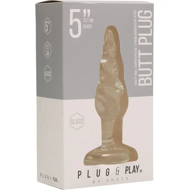Прозрачная стеклянная витая анальная пробка Rounded 5 Inch - 12,7 см - Plug   Play. Фотография 2.