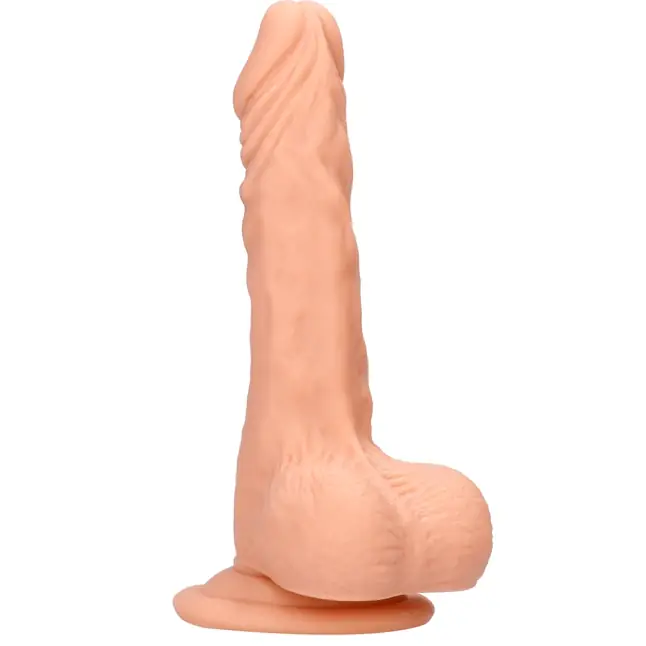 Телесный фаллоимитатор Realistic Dildo With Balls - 20 см - RealRock