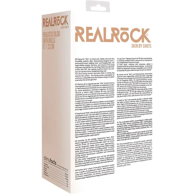 Телесный фаллоимитатор Realistic Dildo With Balls - 23 см - RealRock. Фотография 7.