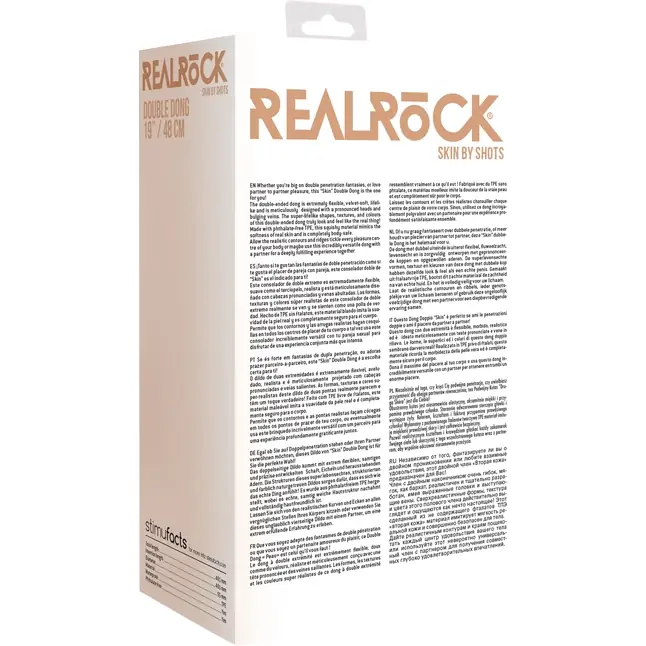 Телесный двусторонний фаллоимитатор длиной Double Dong - 48,1 см - RealRock. Фотография 6.