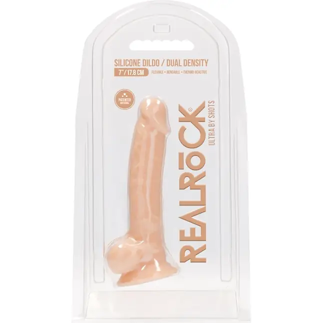 Телесный фаллоимитатор Silicone Dildo With Balls - 17,8 см - Plug   Play. Фотография 7.