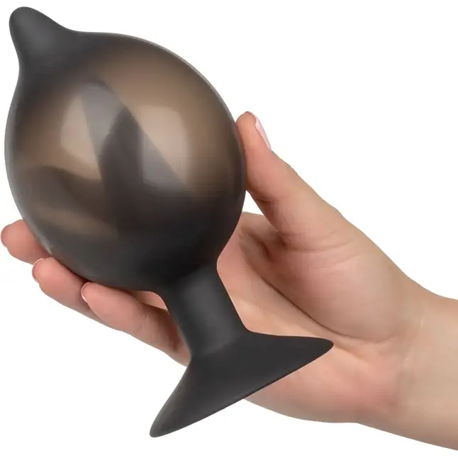 Расширяющаяся анальная пробка со съемным шлангом Medium Silicone Inflatable Plug - 10,75 см - Anal Toys. Фотография 3.