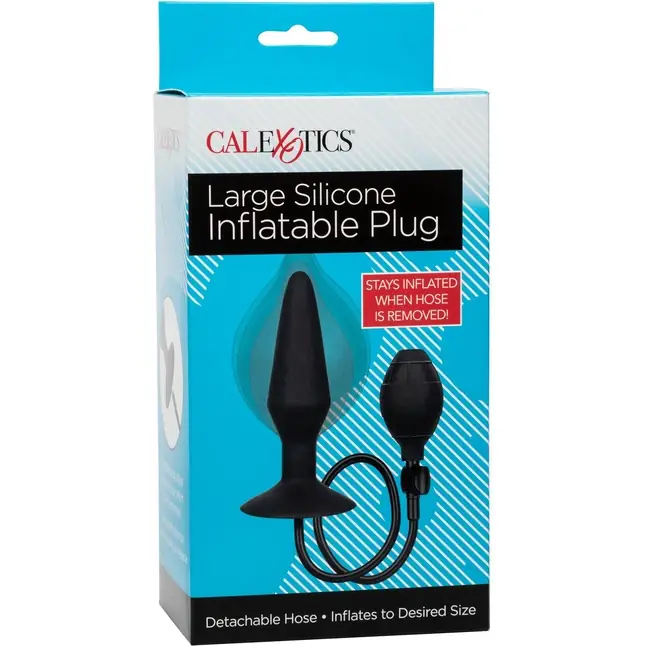 Расширяющаяся анальная пробка со съемным шлангом Large Silicone Inflatable Plug - 13,25 см - Anal Toys. Фотография 2.