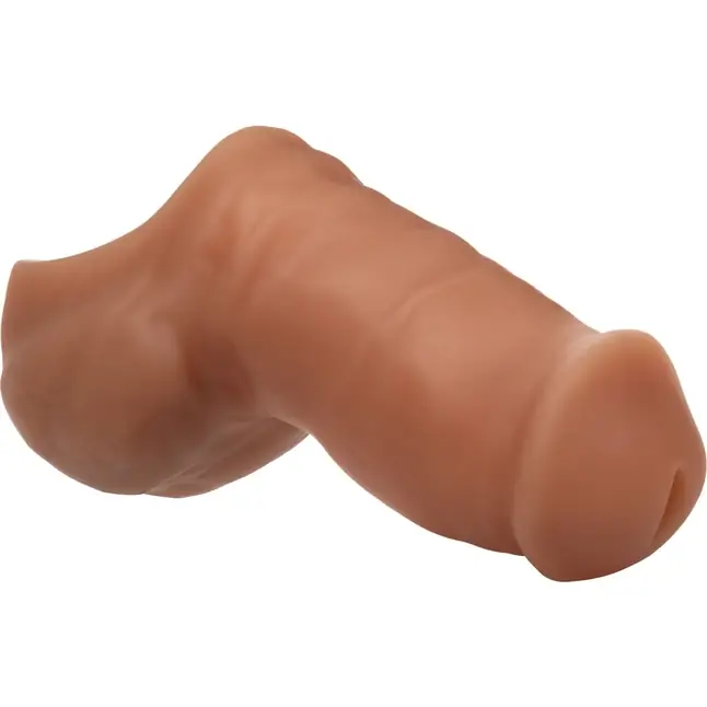 Коричневый фаллоимитатор для ношения Packer Gear Ultra-Soft Silicone STP Packer. Фотография 2.