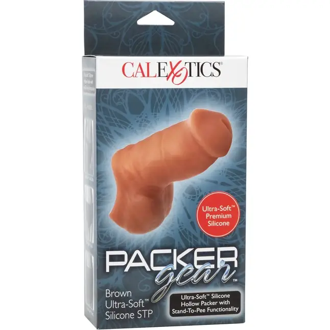 Коричневый фаллоимитатор для ношения Packer Gear Ultra-Soft Silicone STP Packer. Фотография 11.