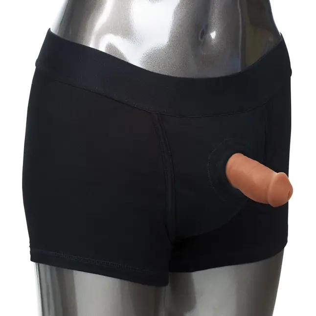 Коричневый фаллоимитатор для ношения Packer Gear Ultra-Soft Silicone STP Packer. Фотография 7.