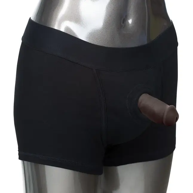 Чернокожий фаллоимитатор для ношения Packer Gear Ultra-Soft Silicone STP Packer. Фотография 7.
