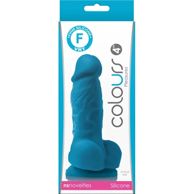 Голубой фаллоимитатор на присоске Pleasures 4 Dildo - 14,2 см - Colours. Фотография 2.