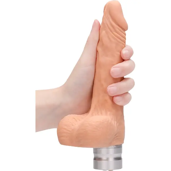 Телесный вибратор Vibrating Dildo With Balls - 17 см - RealRock. Фотография 3.