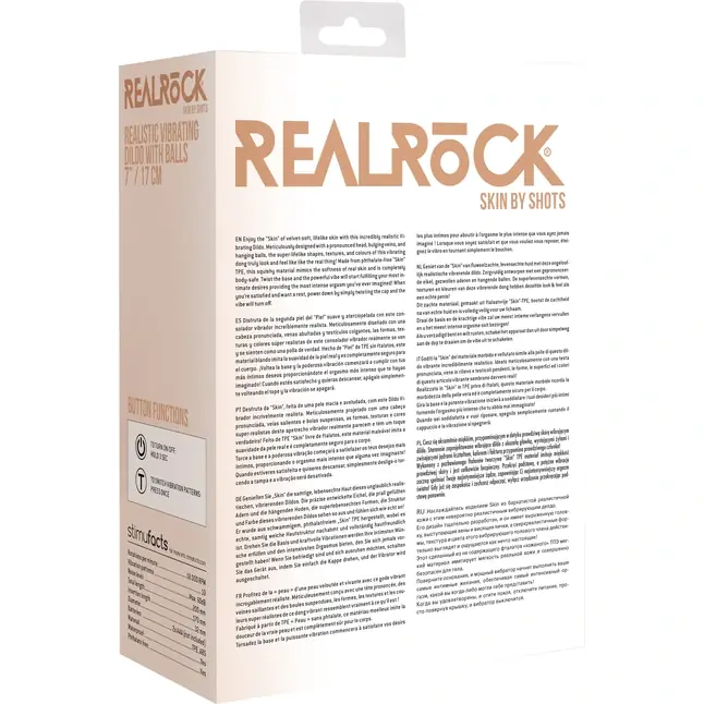 Телесный вибратор Vibrating Dildo With Balls - 17 см - RealRock. Фотография 7.