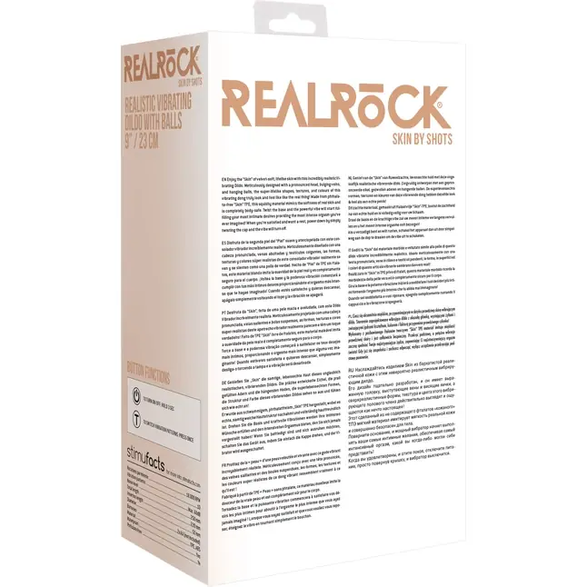 Телесный вибратор Vibrating Dildo With Balls - 23 см - RealRock. Фотография 6.