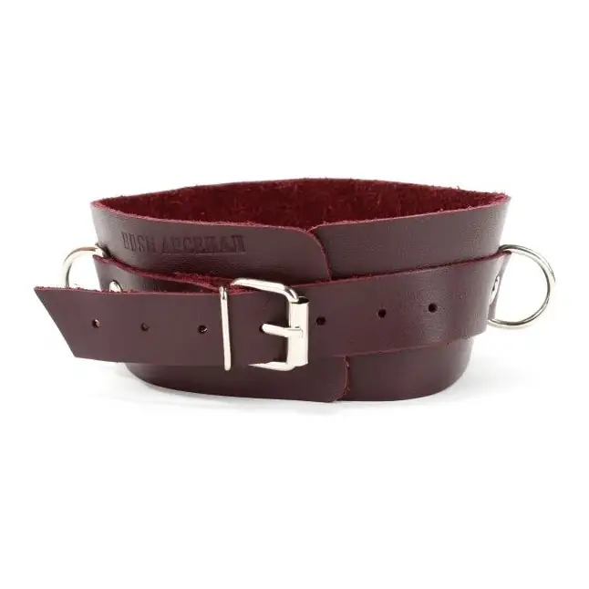 Бордовый широкий ошейник с кольцом Maroon Collar - Lady s Arsenal. Фотография 4.