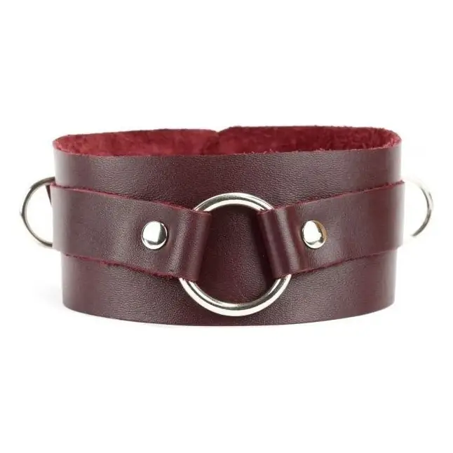 Бордовый широкий ошейник с кольцом Maroon Collar - Lady s Arsenal
