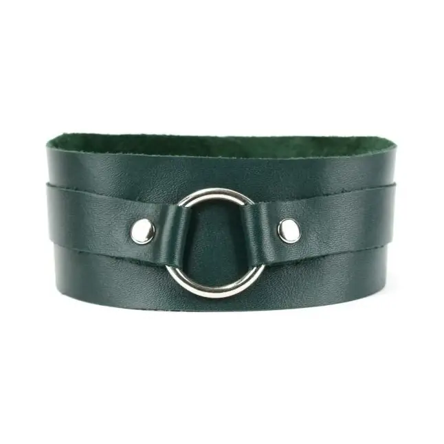 Изумрудный широкий ошейник с кольцом Collar Emerald - Lady s Arsenal