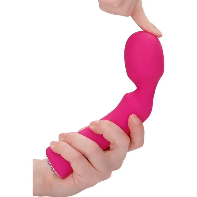 Розовый универсальный массажер Wand Pearl - 20 см - Discretion. Фотография 4.