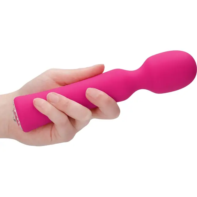 Розовый универсальный массажер Wand Pearl - 20 см - Discretion. Фотография 5.
