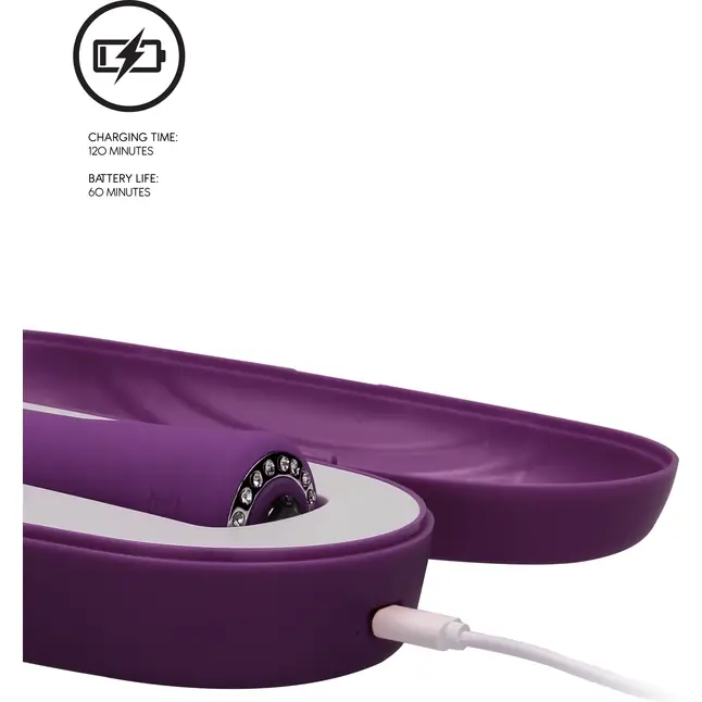 Фиолетовый универсальный массажер Wand Pearl - 20 см - Discretion. Фотография 8.
