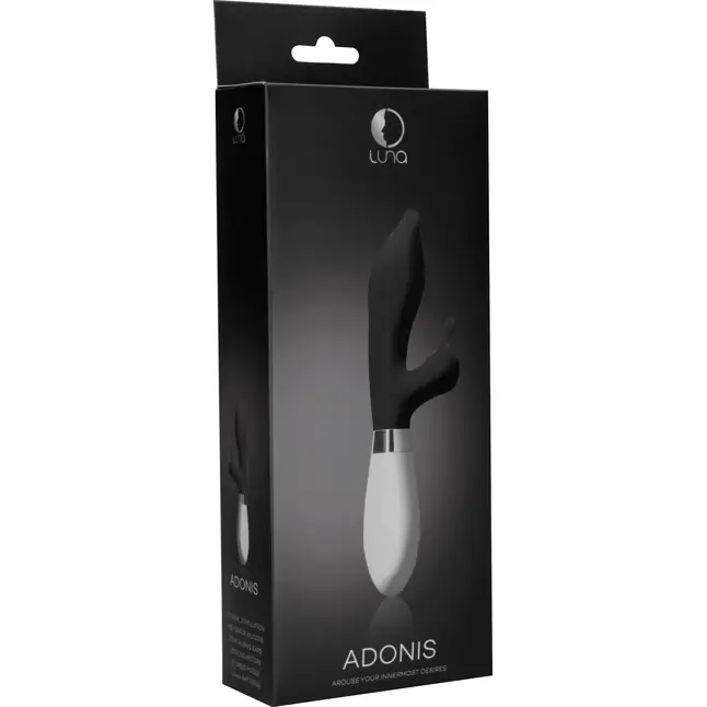 Черный вибратор-кролик Adonis - 21,5 см - Luna. Фотография 3.